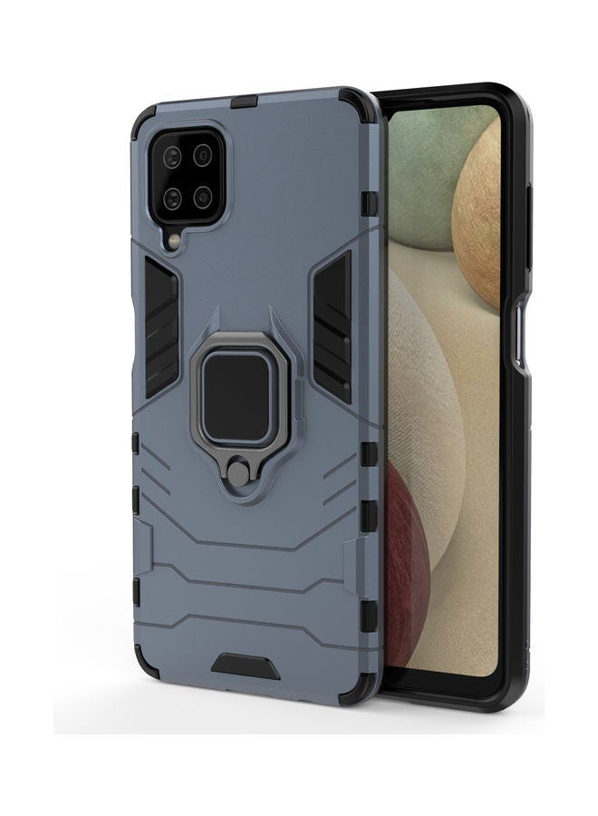 غطاء حماية مزود بمسند حلقي لهاتف سامسونج جالاكسي A12 أسود/أزرق  - نسخة أصلية أسود/أزرق - Image 1