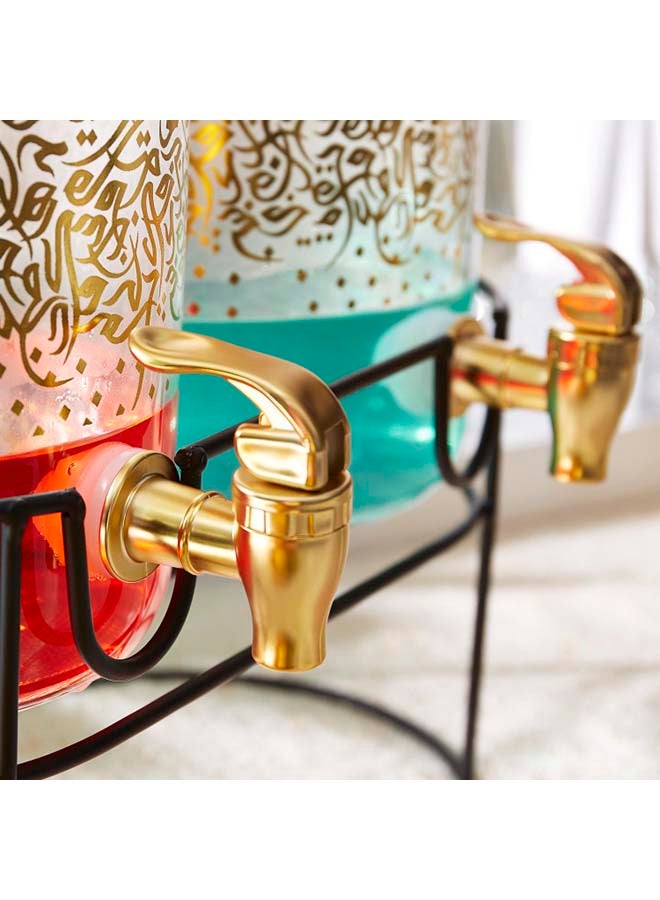 هوم بوكس طقم موزع عصير مزدوج بتصميم فن التخطيط شفاف - Image 3