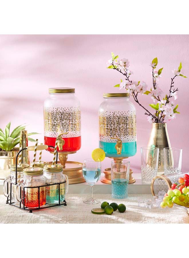 هوم بوكس طقم موزع عصير مزدوج بتصميم فن التخطيط شفاف - Image 4