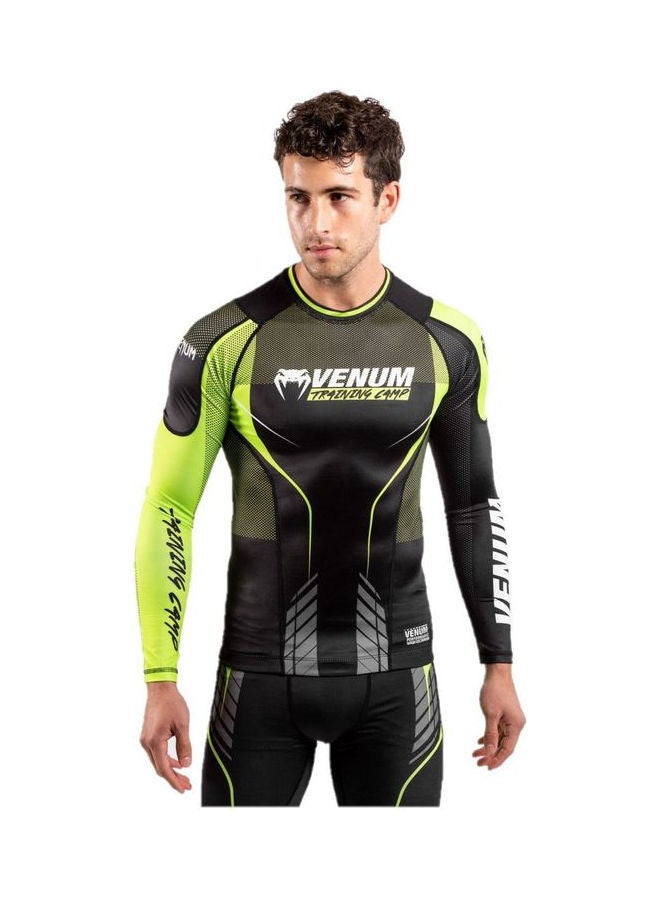 VENUM Training Camp 3.0 Long Sleeves Rashguard Black/Neo Yellow  - Image 1
