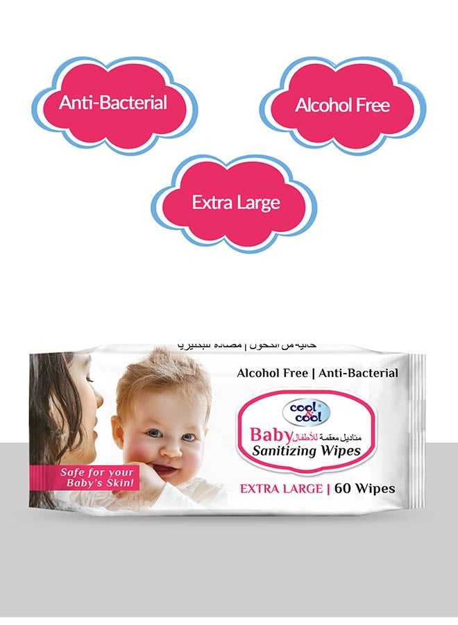 كول اند كول Baby Sanitizing Wipes - 4x 60 - 240 Count - Image 2