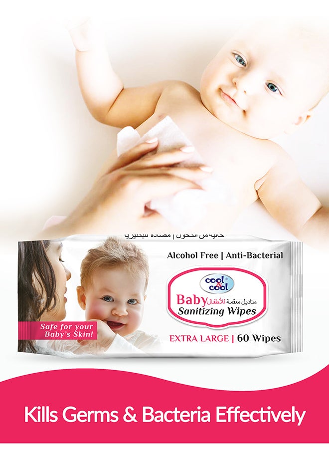 كول اند كول Baby Sanitizing Wipes - 4x 60 - 240 Count - Image 3