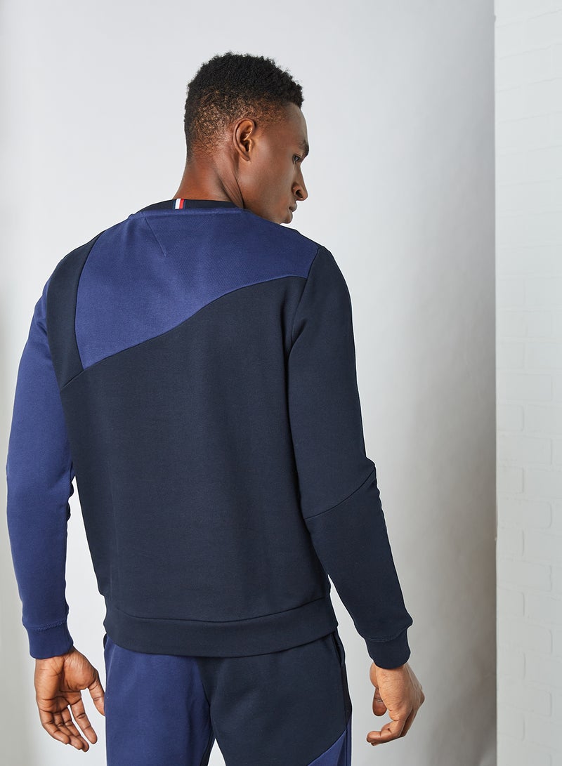 TOMMY SPORT - Colourblock Terry Sweatshirt Yale Navy - Image 1