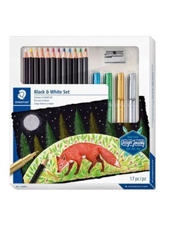 STAEDTLER 17-Piece Drawing Supplies Set Black & White  - Image 1