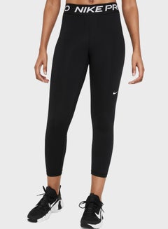 Nike Logo Printed Mid-Rise Cropped Leggings Black  - Image 1