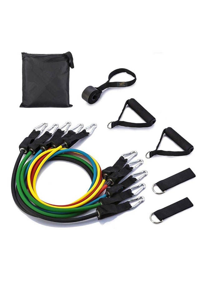 Generic Resistance Band Set 11 Pieces With Exercise Tube Bands, Door Anchor, Ankle Straps, With Carry Bag  - Image 1