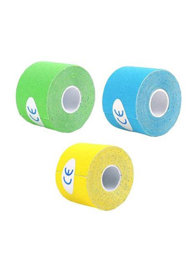 شريط لاصق رياضي للعضلات من 3 قطع مصنوع من القطن المطاطي لدعم ضمادة الجسم والعلاج الطبيعي وإصابات الإجهاد