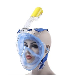 Generic Panoramic View Full Face Snorkeling Mask Diving Underwater Swimming Compatible Snorkel Mask With AntiFog Easy Breathing And AntiSkid Ring Earplug For Kids  - Image 1