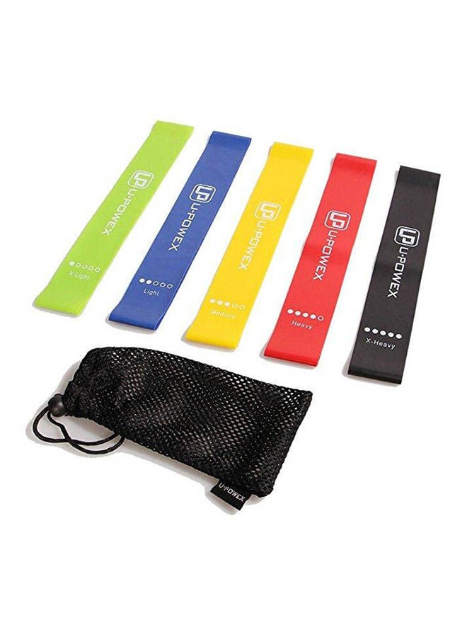 Kanteen Store Set Of 5 Resistance Loop Exercise Band,Rubber Resistance Band For Strength Training Fitness Bands For Workout Yoya Crossift  - Image 1