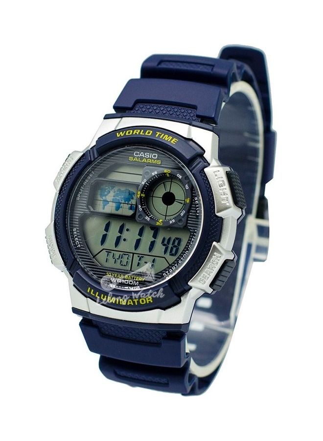 كاسيو ساعة يد رقمية مقاومة للماء بسوار من الراتنج طراز AE-1000W-2A - قياس 48 مم - لون أزرق - Image 2