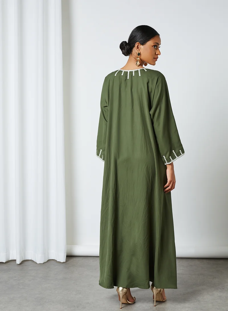 Coco Desert Embroidered Pocket Abaya