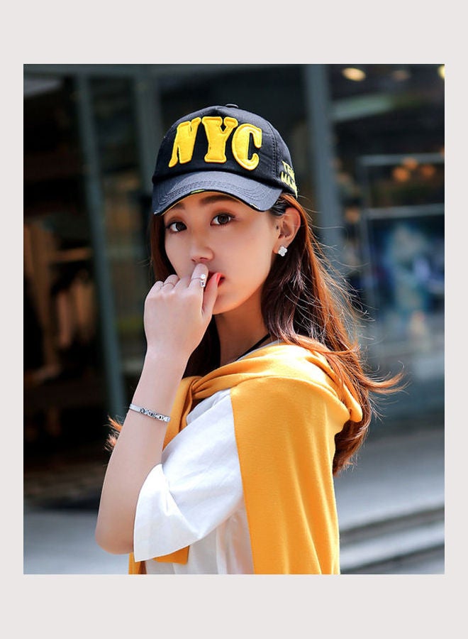 JOLLY Peaked Snapback Cap Black/Yellow  - Image 5