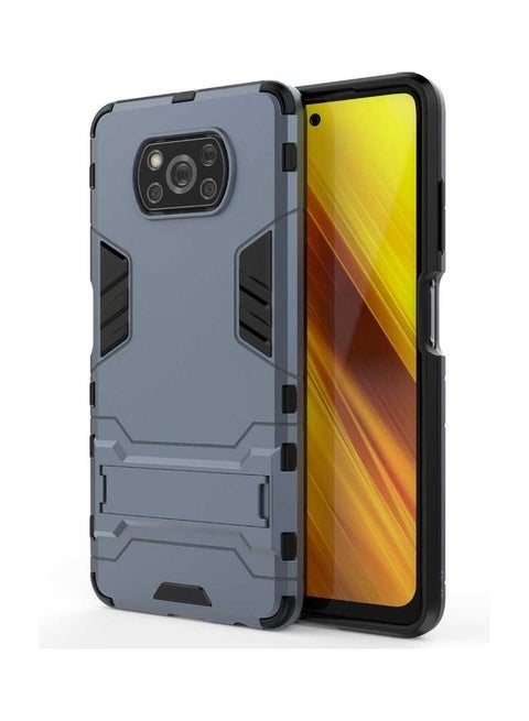 Protective Case Cover With Stand For Xiaomi Poco X3 Blue