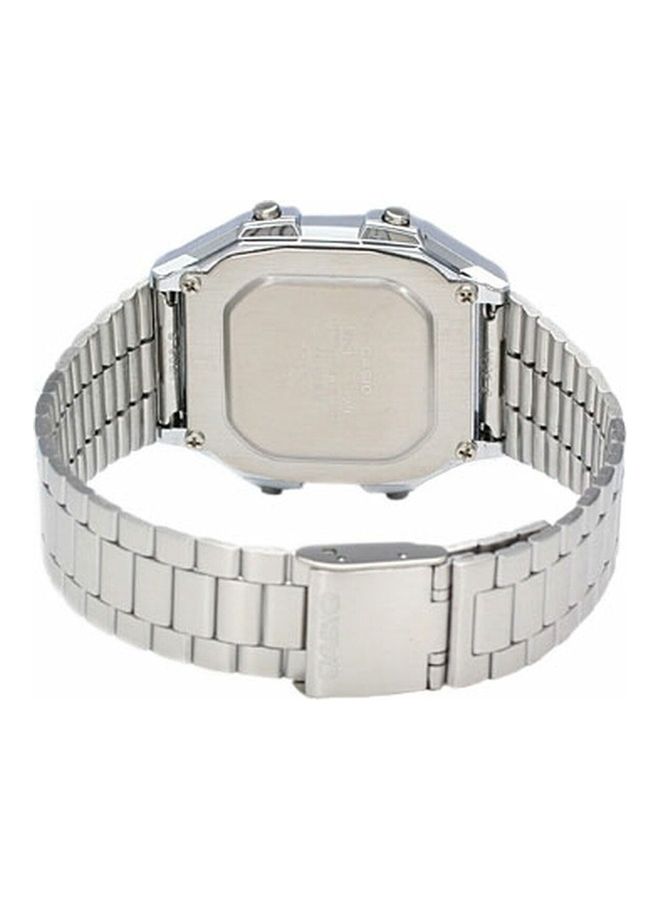 كاسيو ساعة يد رقمية مقاومة للماء بتصميم دائري من الستانلس ستيل طراز A179WA-1A للرجال - Image 2