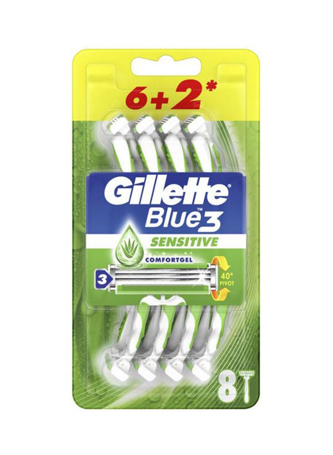 Gillette Sensitive Disposable Razor Set for Men Blue