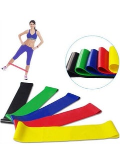 Kanteen Store 5 Color Body Building Yoga Stretch Bands Fitness Resistance Belt Fitness Rubber Band Elastic Exercise Straps Indoor Sport Gym Pull Up For Fit Body Building Exercise 600X50cm  - Image 2