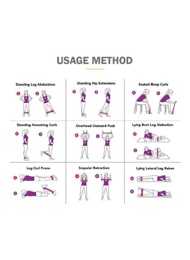 Kanteen Store 5 Color Body Building Yoga Stretch Bands Fitness Resistance Belt Fitness Rubber Band Elastic Exercise Straps Indoor Sport Gym Pull Up For Fit Body Building Exercise 600X50cm  - Image 3