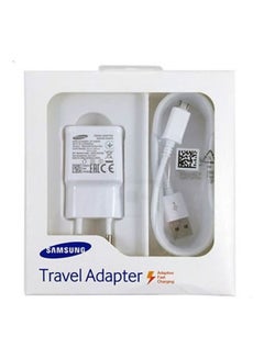 سامسونج محول شاحن سريع للسفر مع كابل بمنفذ مايكرو USB أبيض  - Image 3
