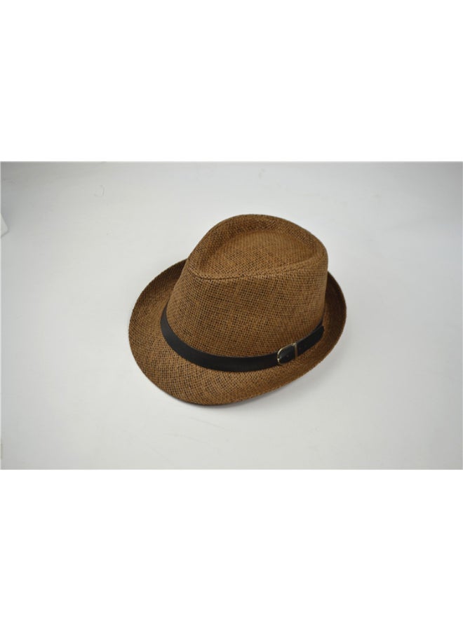 JOLLY - Fashionable Straw Jazz Hat Brown - Image 1