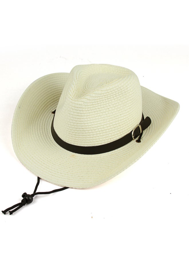 JOLLY Casual Straw Cowboy Hat White/Black  - Image 1