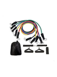 11Pcs Latex Resistance Bands Fitness Exercise Tube Rope Set Yoga Abs P90X Workout [H8329 ] 10*20cm