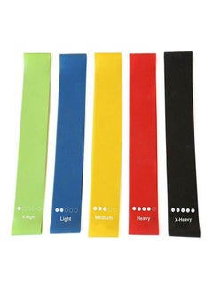 Kanteen Store 5 Color Body Building Yoga Stretch Bands Fitness Resistance Belt Fitness Rubber Band Elastic Exercise Straps Indoor Sport Gym Pull Up for Fit Body Building Exercise  - Image 1