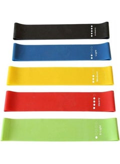 Kanteen Store 5 Color Body Building Yoga Stretch Bands Fitness Resistance Belt Fitness Rubber Band Elastic Exercise Straps Indoor Sport Gym Pull Up for Fit Body Building Exercise  - Image 2