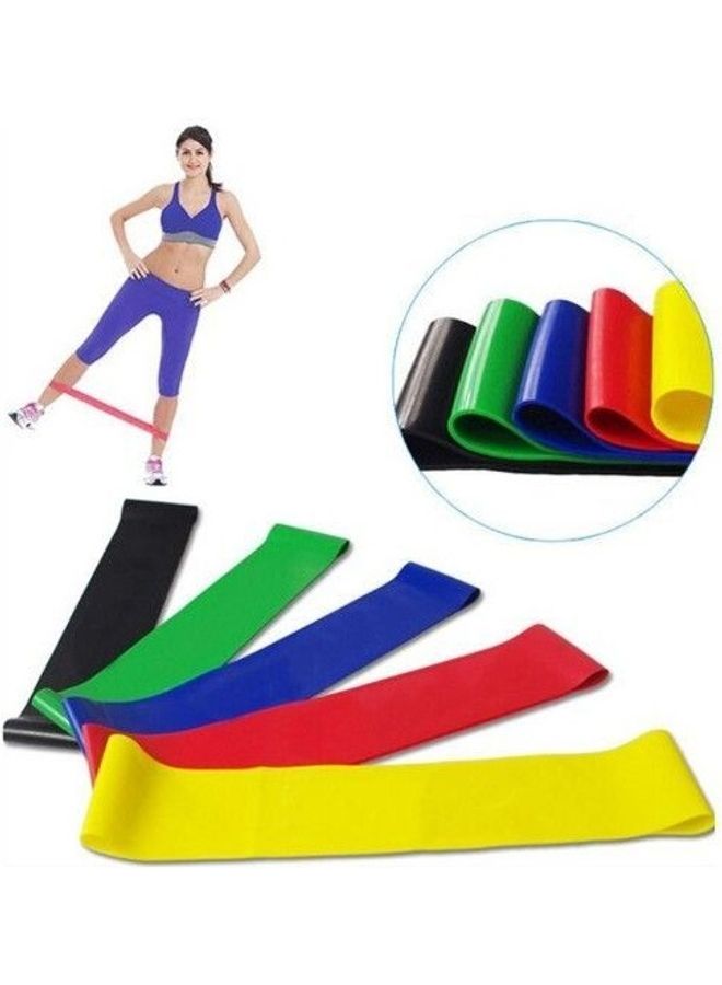 Resistance Loop Exercise Bands Fitness Bands 5X Power Body Band Workout For Yoga Rehab Crossfit Strength Training Pilates Calisthenics Set Of 5 3.8X8.4cm - Image 2