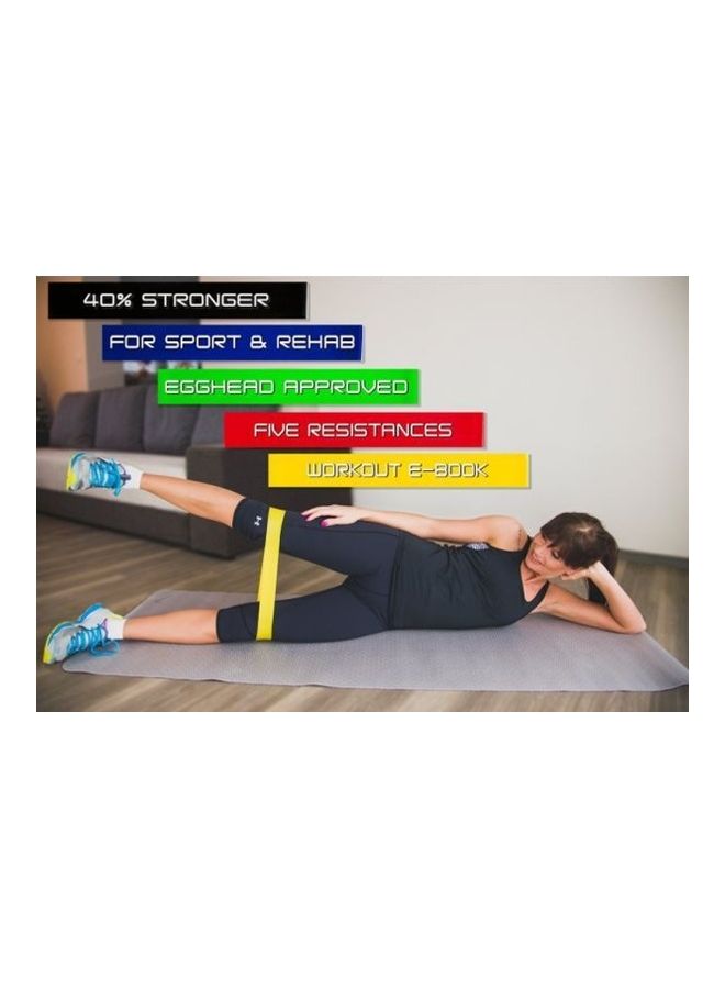 Generic Resistance Bands Set Of 5 Exercise Bands With Carry Bag 30X60cm  - Image 3