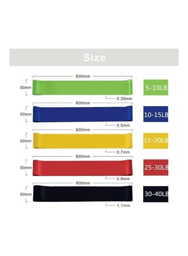 Kanteen Store Set Of 5 Exercise Bands 12 Inch Sturdy Resistance Bands For Home Workout, Physical Exercise, Body Stretching, Powerlifting Pull Up Straps Training Equipment  - Image 2