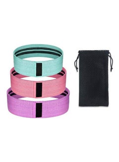 Kanteen Store 3Pcs Fabric Resistance Bands For Legs  Bands Loop Circle Fitness Band Anti Slip Fabric Elastic Bands For Squats Training Glutes Legs And Thigh Shaping 13*8.6cm  - Image 1