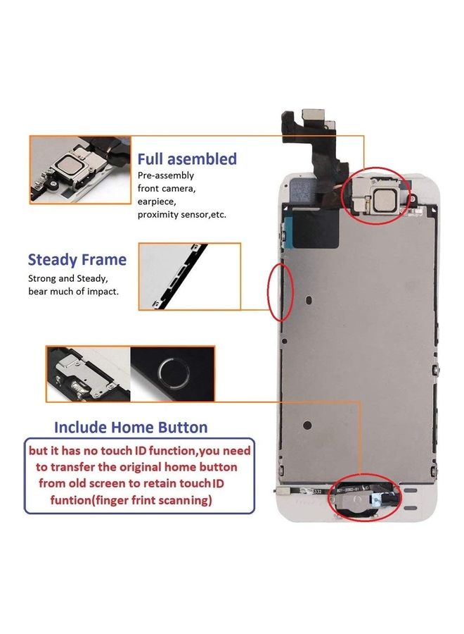Captaintech LCD Digitizer With Repair Tool And Screen Protector White - Image 2