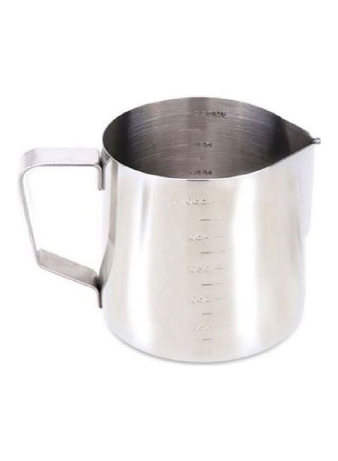Milk Frothing Pitcher Cup With Measurement Scales Silver 350ml - Image 1