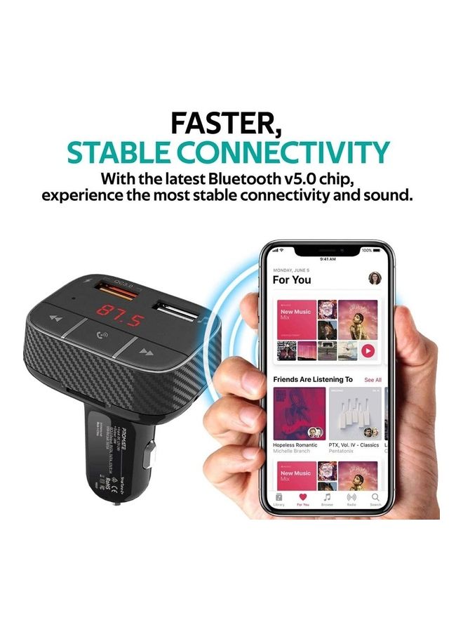 بروميت جهاز إرسال FM لاسلكي للسيارة بمنفذ بخاصية كويك تشارج 3.0 - Image 2