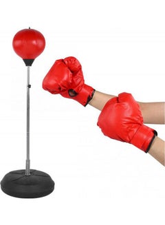 Generic Adult Boxing Punching Ball Adjustable Vertical Boxing Speed Ball Tumbler Target Relaxing Fighting Sandbag Tumbler With Gloves  - Image 1