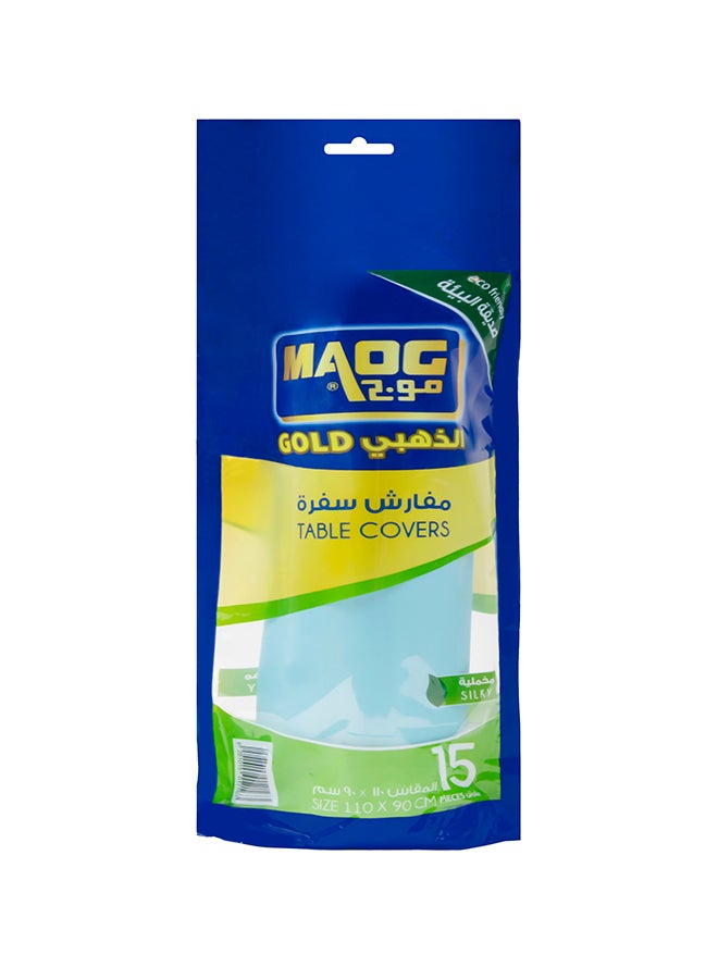 Maog 15-Piece Disposable Table Cover Set Silky Blue 110x90cm - Image 1