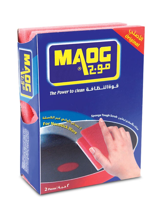 Maog 2-Piece Sponge Tough Scrub White - Image 1