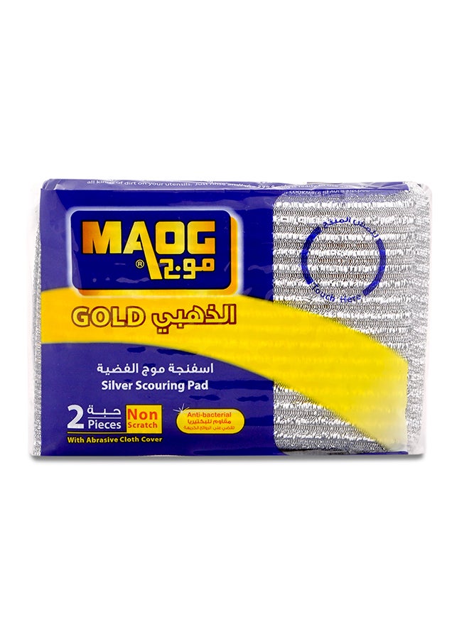 Maog 2-Piece Scouring Pad Silver