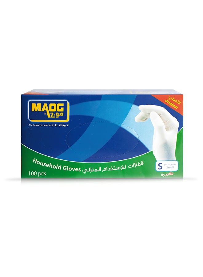 Maog 100-Piece Household Disposable Gloves White Small  - Image 1
