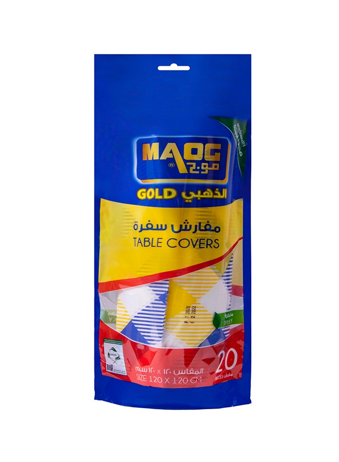 20-Piece Table Cover Silky Multicolour 120x120cm