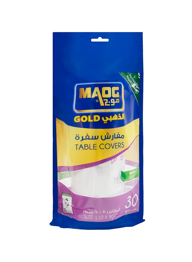 Maog Pack Of 30 Table Covers White 110x90cm