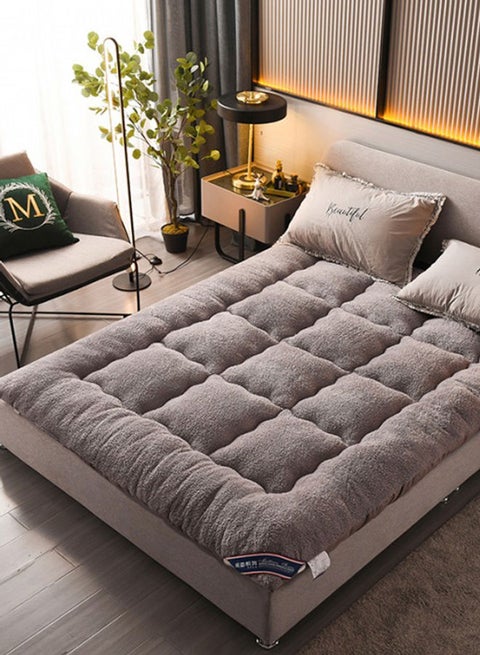 Mattress Topper Flannel Grey 220x220cm