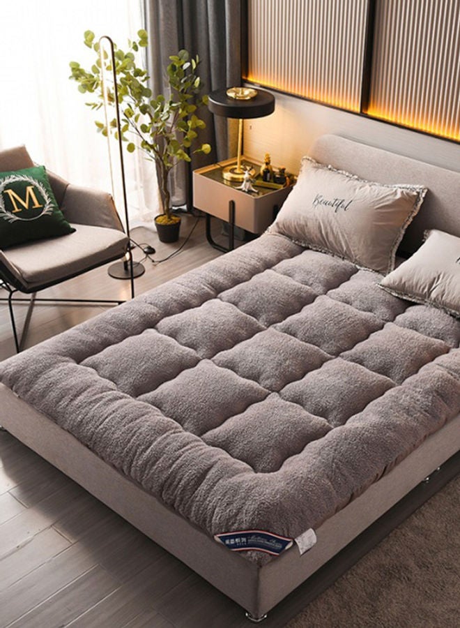 Mattress Topper Flannel Grey 220x220cm