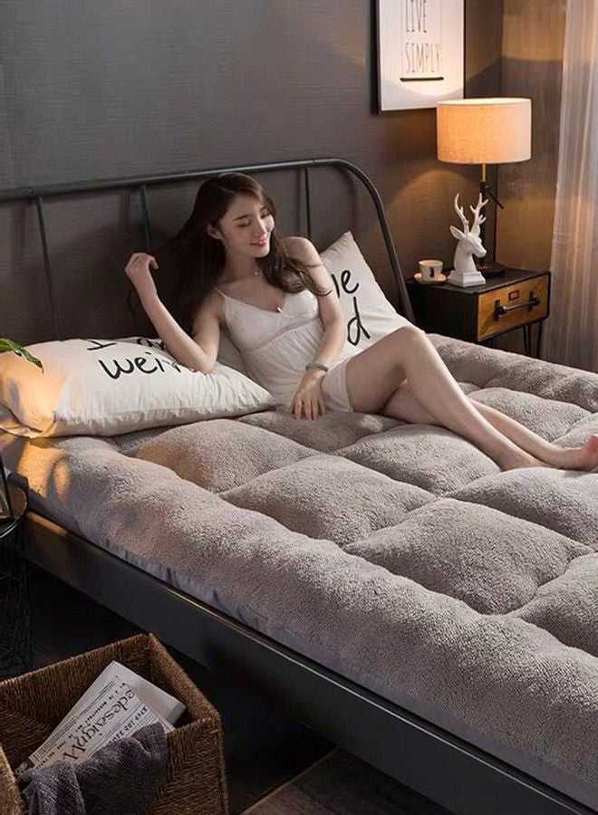 Mattress Topper Flannel Grey 220x220cm