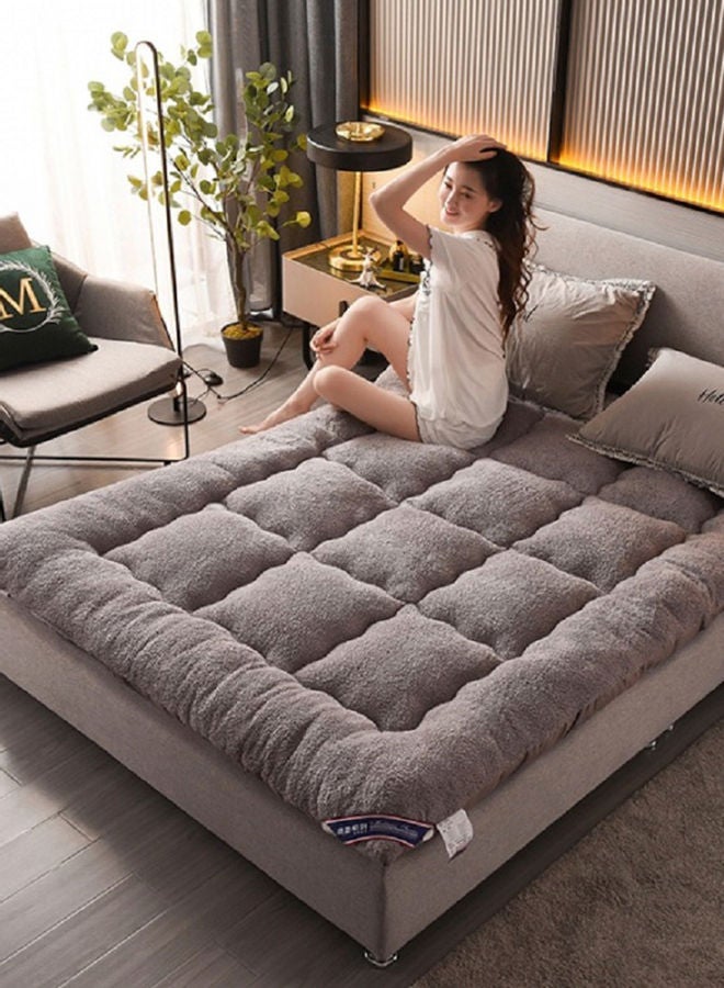 Mattress Topper Flannel Grey 220x220cm