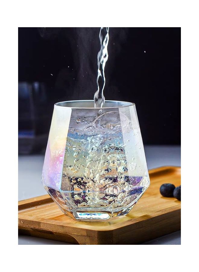 شور كأس من الزجاج بتصميم مبتكر بشكل قطعة ألماس بسطح سداسي الأضلاع متعدد الألوان 9.2x9.3x6.6سم - Image 3