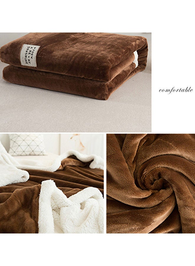 بطانية بطبقة مزدوجة من نسيج AB فلانيل بني 200x230سم - Image 3