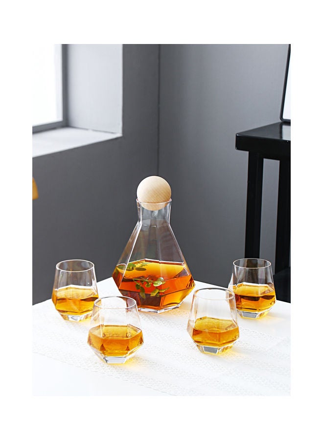 Shuer Pack of 5 Glass Water Bottle Set Clear 1.3Liters - Image 2