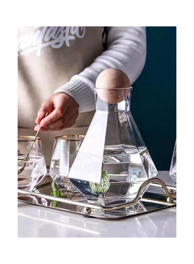 Shuer Pack of 5 Glass Water Bottle Set Clear 1.3Liters - Image 4