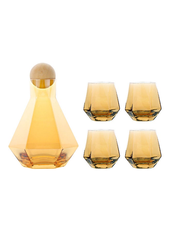 Shuer Pack Of 5 Glass Water Bottle Set brown - Image 3